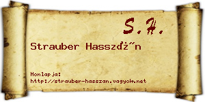 Strauber Hasszán névjegykártya